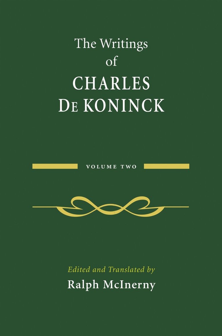 The Writings of Charles De Koninck 1