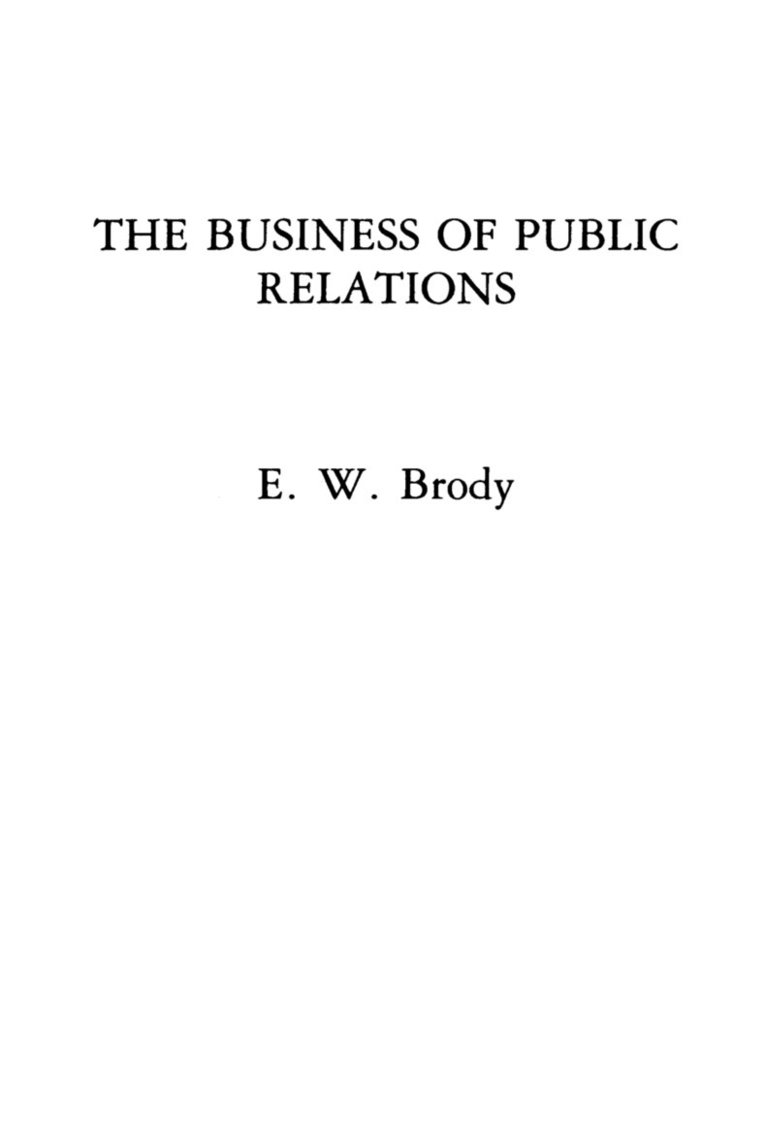 Business of Public Relations