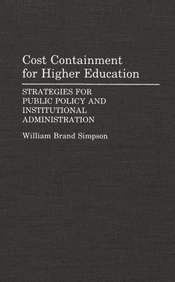 bokomslag Cost Containment for Higher Education