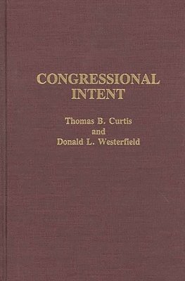 bokomslag Congressional Intent