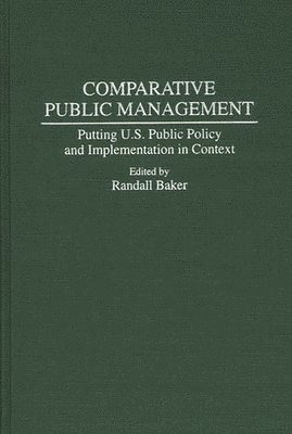 bokomslag Comparative Public Management