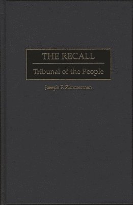 Joseph F. Zimmerman, Joseph Zimmerman - Recall, Inbunden