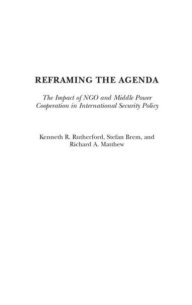 bokomslag Reframing the Agenda