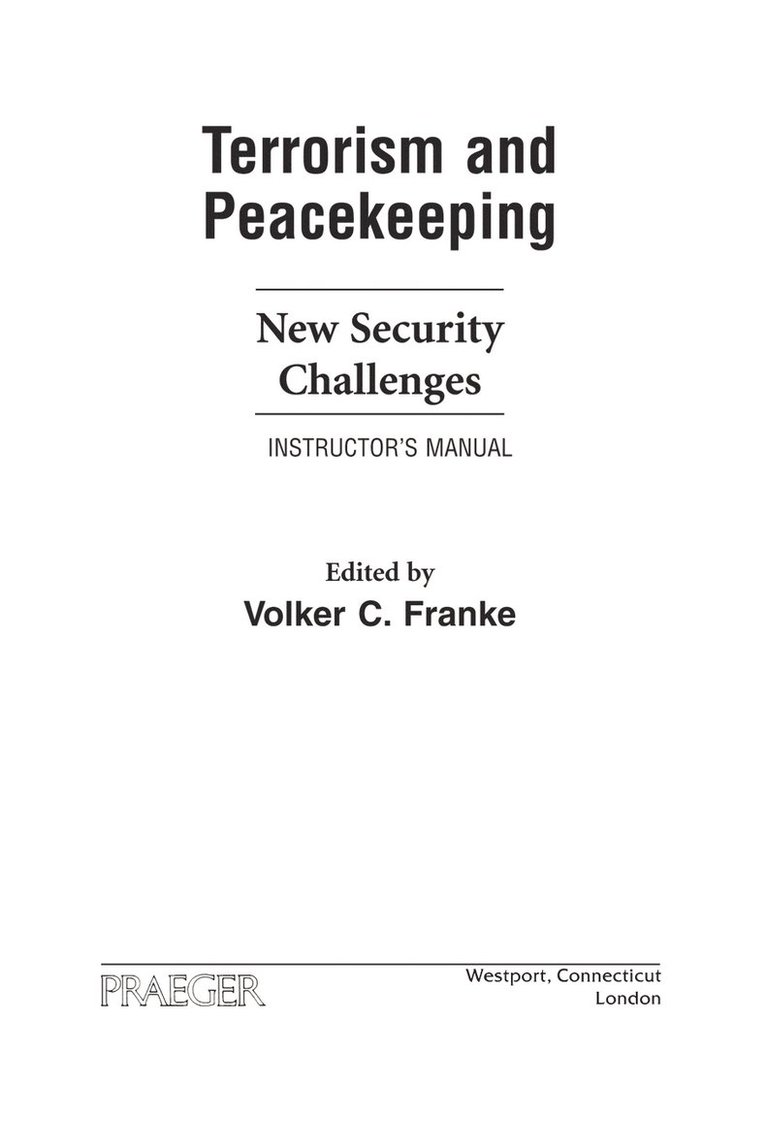 Terrorism and Peacekeeping 1