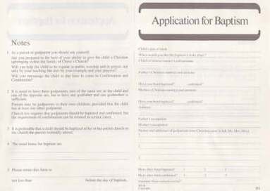 bokomslag Baptism Application Form B1 1=PK50