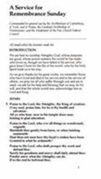 bokomslag Service for Remembrance Sunday, A