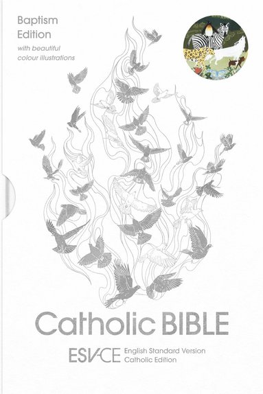 SPCK ESV-CE Bibles - ESV-CE Catholic Bible, Baptism Edition, White Hardback, Silver Foiled Cover, Skylar White Illustrations, British Liturgical Bible, ESV-CE, Hardback, Standard size, Inbunden
