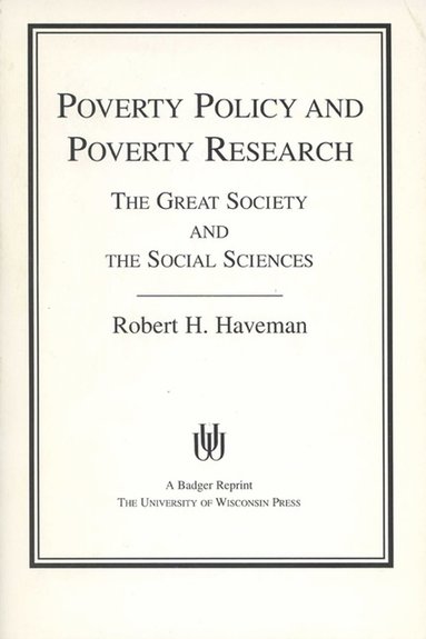 bokomslag Poverty Policy and Poverty Research
