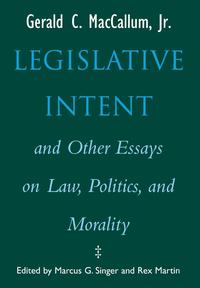 bokomslag Legislative Intent