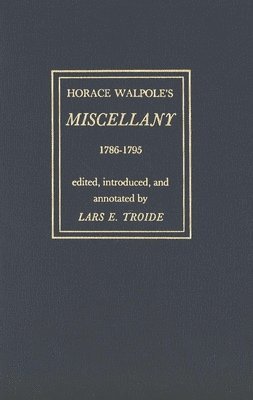 bokomslag Horace Walpole's &quot;Miscellany&quot; 1786-1795