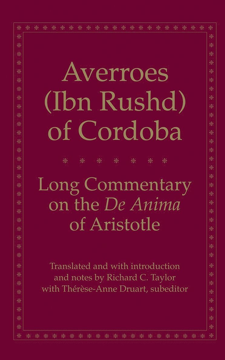Averroes - Long Commentary on the De Anima of Aristotle, Häftad