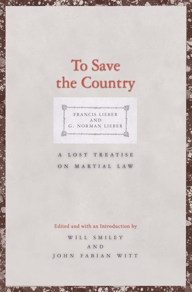 bokomslag To Save the Country