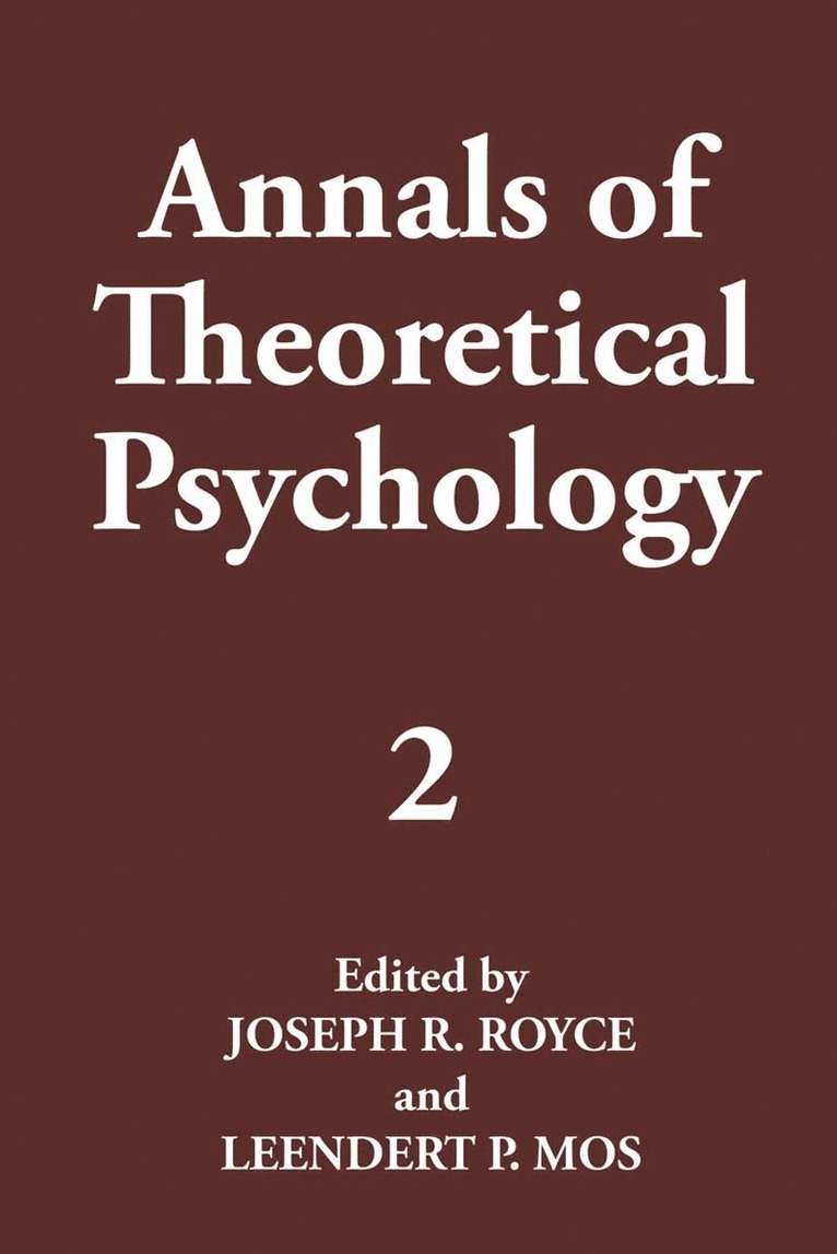 Joseph R. Royce, Leendert P. Mos, Leendert Mos - Annals of Theoretical Psychology, Inbunden
