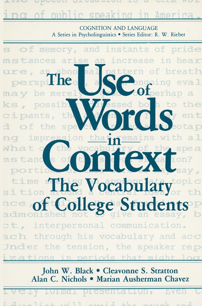 John W. Black, Cleavonne S. Stratton, Alan C. Nichols, Marian Ausherman Chavez - Use of Words in Context, Inbunden