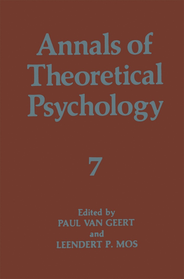 Paul Van Geert, Leendert P. Mos, Leendert Mos, Paul van Geert - Annals of Theoretical Psychology, Inbunden
