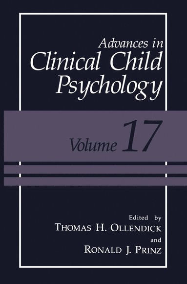 bokomslag Advances in Clinical Child Psychology