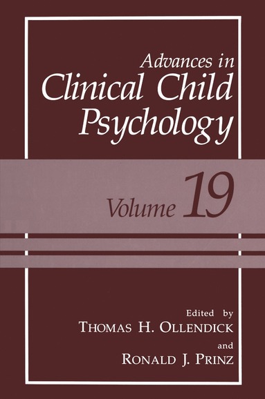 bokomslag Advances in Clinical Child Psychology