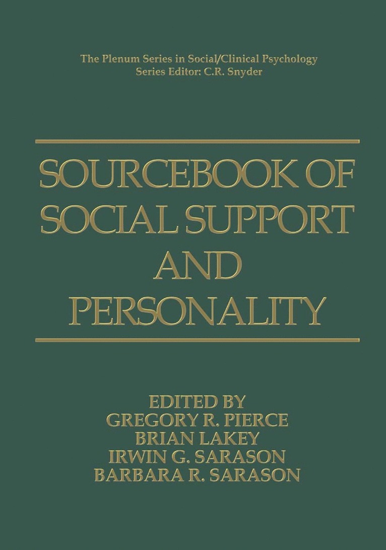 Sourcebook of Social Support and Personality 1