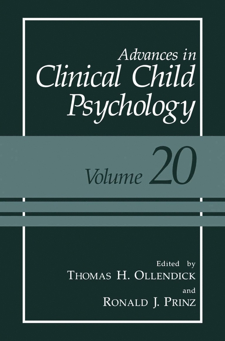 Advances in Clinical Child Psychology 1