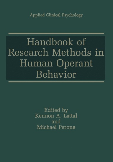 bokomslag Handbook of Research Methods in Human Operant Behavior