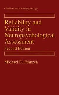 bokomslag Reliability and Validity in Neuropsychological Assessment