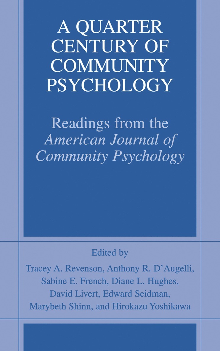 A Quarter Century of Community Psychology 1