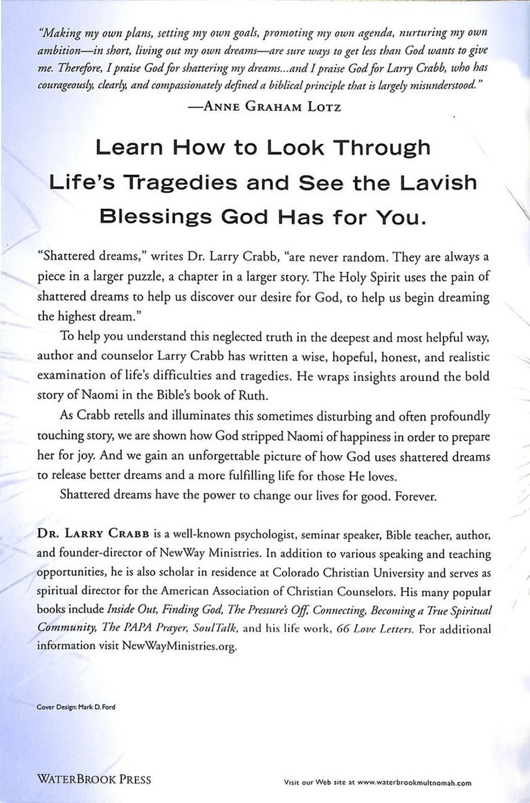 Larry Crabb - Shattered Dreams (Includes Workbook), Häftad