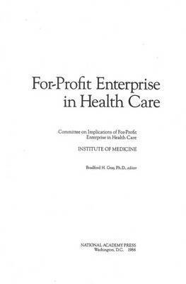 bokomslag For-Profit Enterprise in Health Care