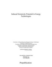 bokomslag Induced Seismicity Potential in Energy Technologies