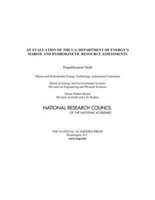 bokomslag Evaluation of the U.S. Department of Energy's Marine and Hydrokinetic Resource Assessments