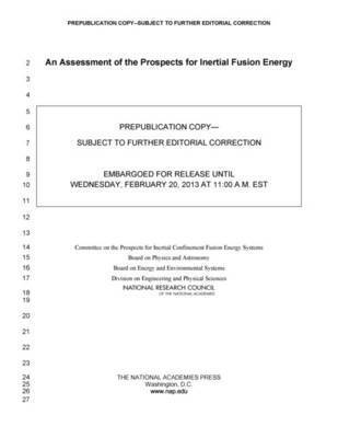 bokomslag Assessment of the Prospects for Inertial Fusion Energy