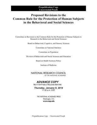 bokomslag Proposed Revisions to the Common Rule for the Protection of Human Subjects in the Behavioral and Social Sciences