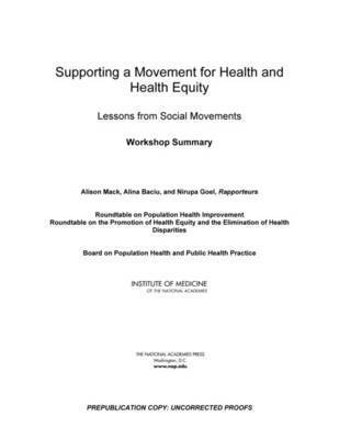 bokomslag Supporting a Movement for Health and Health Equity