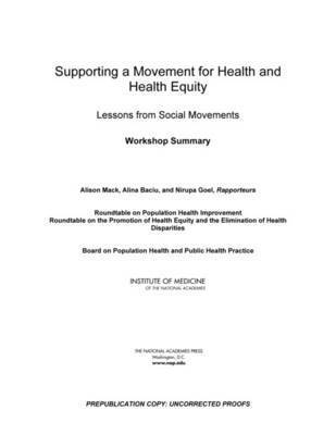 bokomslag Supporting a Movement for Health and Health Equity