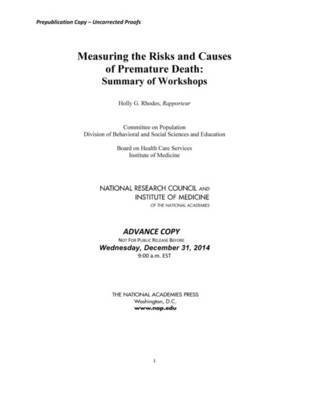 bokomslag Measuring the Risks and Causes of Premature Death