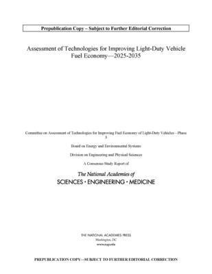 bokomslag Assessment of Technologies for Improving Light-Duty Vehicle Fuel Economy-2025-2035
