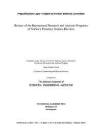 bokomslag Review of the Restructured Research and Analysis Programs of NASA's Planetary Science Division