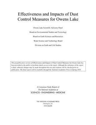 bokomslag Effectiveness and Impacts of Dust Control Measures for Owens Lake