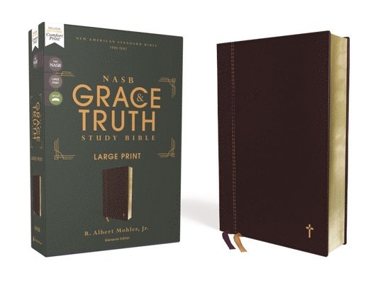 NASB, The Grace and Truth Study Bible (Trustworthy and Practical Insights), Large Print, Leathersoft, Maroon, Red Letter, 1995 Text, Comfort Print 1