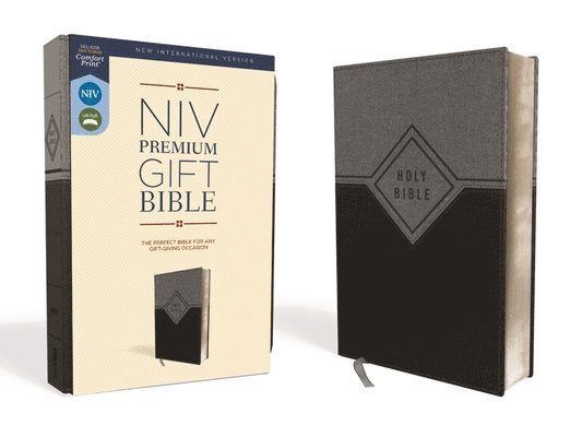 Zondervan - Niv, Premium Gift Bible, Leathersoft, Black/Gray, Red Letter Edition, Comfort Print, Inbunden