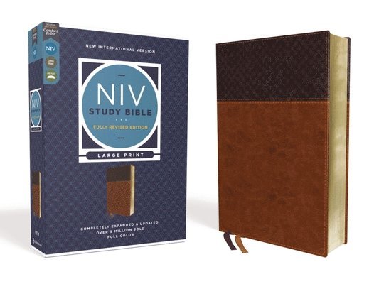 Zondervan, Kenneth L Barker, Mark L Strauss, Jeannine K Brown, Craig L Blomberg, Michael Williams - NIV Study Bible, Fully Revised Edition, Large Print, Leathersoft, Brown, Red Letter, Comfort Print, Inbunden