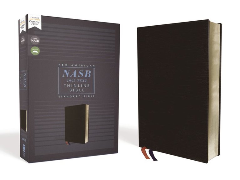 Zondervan - NASB, Thinline Bible, Bonded Leather, Black, Red Letter, 1995 Text, Comfort Print, Inbunden