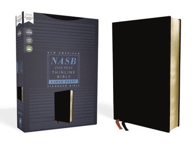 bokomslag NASB, Thinline Bible, Large Print, Bonded Leather, Black, Red Letter, 1995 Text, Comfort Print