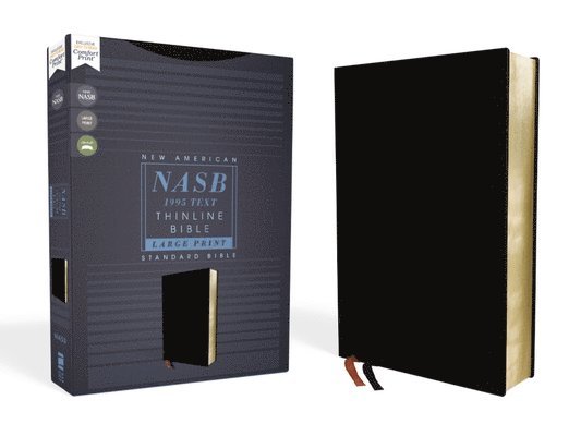 NASB, Thinline Bible, Large Print, Bonded Leather, Black, Red Letter, 1995 Text, Comfort Print 1