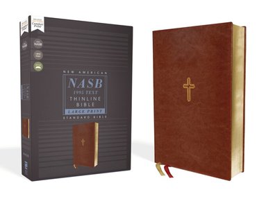 Zondervan - NASB, Thinline Bible, Large Print, Leathersoft, Brown, Red Letter, 1995 Text, Comfort Print, Inbunden