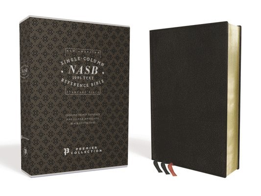 Nasb, Single-Column Reference Bible, Premium Leather, Goatskin, Black, Premier Collection, 1995 Text, Comfort Print 1