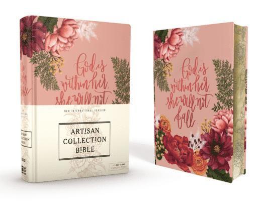 Niv, Artisan Collection Bible, Women's Bible With Journaling Space, Cloth Over Board, Pink Floral, Designed Edges Under Gilding, Red Letter, Comfort Print 1