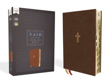 bokomslag NASB, Thinline Bible, Leathersoft, Brown, Red Letter, 1995 Text, Thumb Indexed, Comfort Print