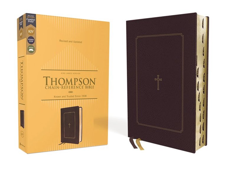 Zondervan, Frank Charles Thompson - KJV, Thompson Chain-Reference Bible, Leathersoft, Burgundy, Red Letter, Thumb Indexed, Comfort Print, Inbunden