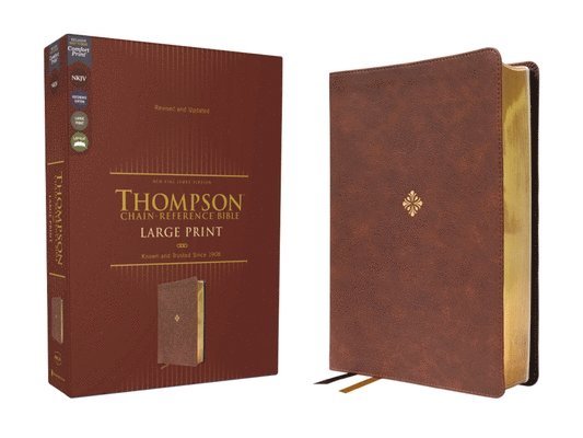 NKJV, Thompson Chain-Reference Bible, Large Print, Leathersoft, Brown, Red Letter, Comfort Print 1